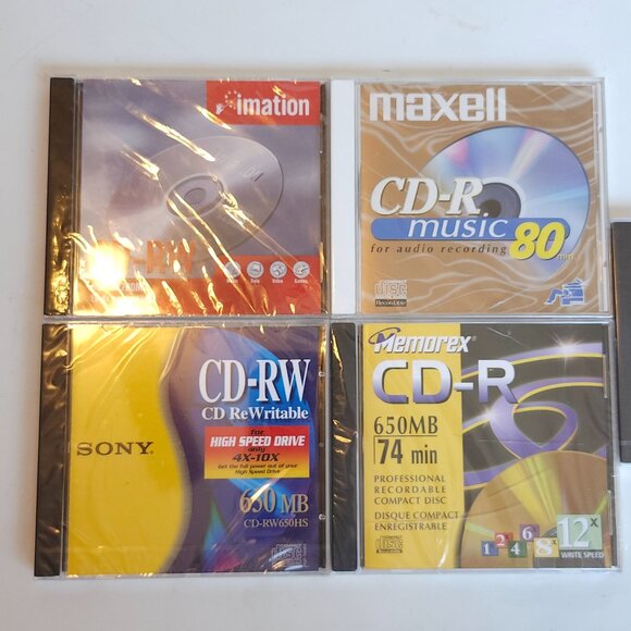 Lot of 5 BLANK CDs Sealed imation SONY Memorex Verbatim Maxell - Picture 2 of 8
